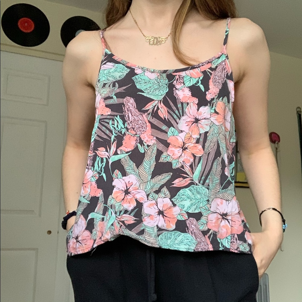 Tropical Floral Tank Top Sz M